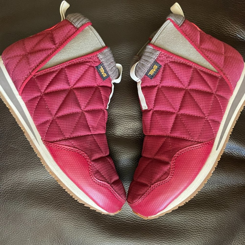 Teva ReEMBER Quilted Slip-On Bootie in Rhubarb Red